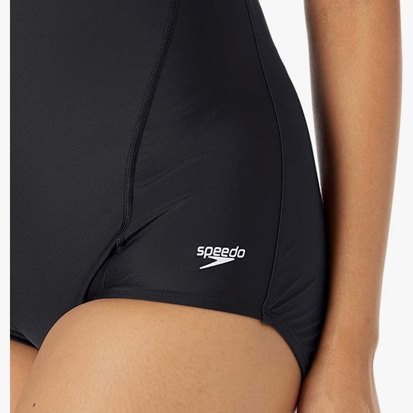 Speedo Women’s Princess Seam Conservative Ultraback Swimsuit, Black, Size 16 - Picture 3 of 4